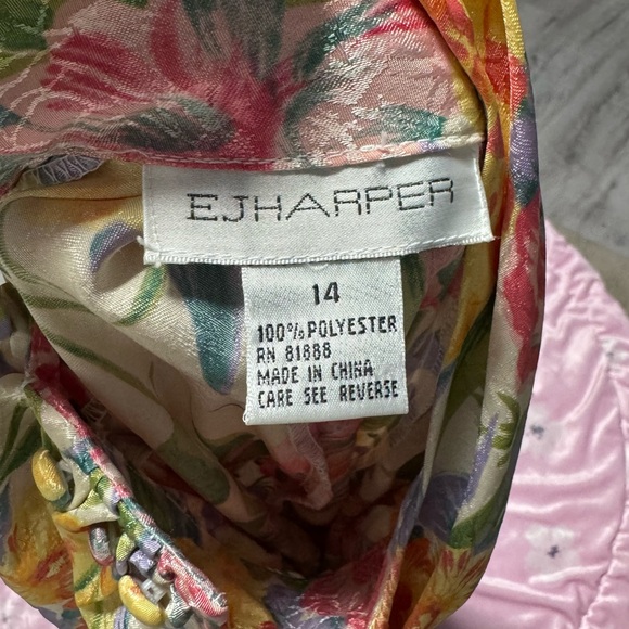 EJHARPER Womenβs 14 Long sleeve Turtle neck blouse plus size polyester floral - Picture 2 of 15